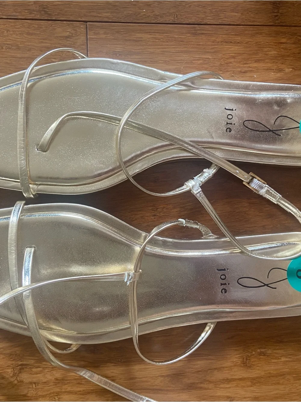 Joie Metallic Silver Strappy Sandals
